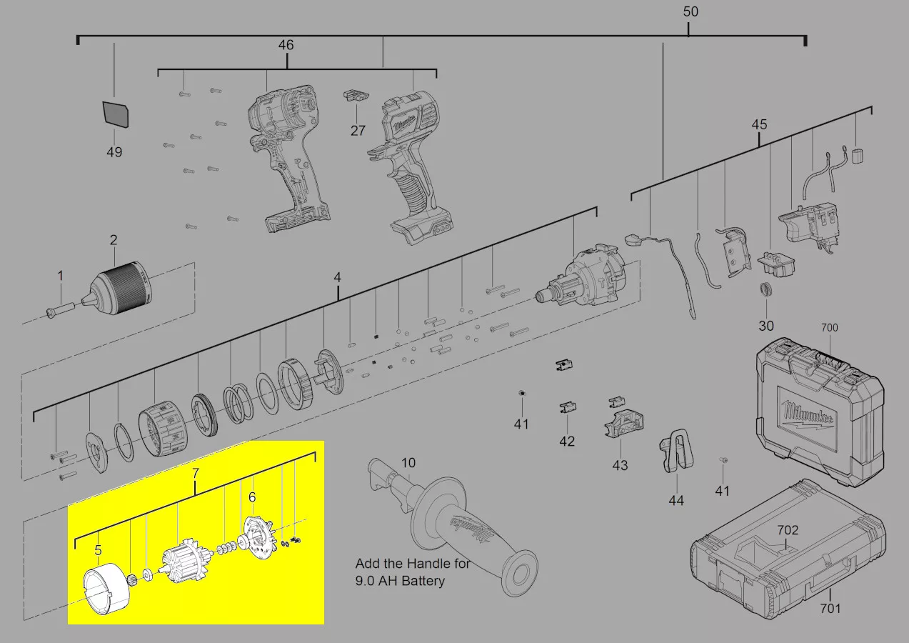 moteur réf. 4931436141 Milwaukee